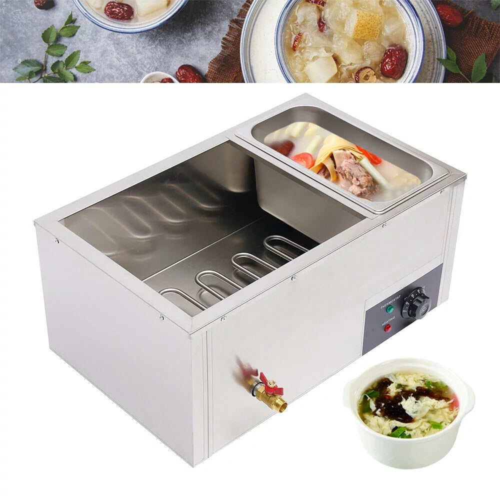 Commercial Electric Food Warmer Steam Table 3-Pan Station 850W I6364