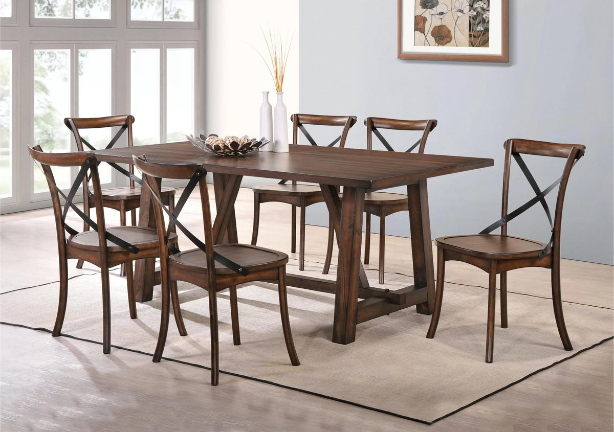 Dark Oak Dining Table with 6 Chairs D5895