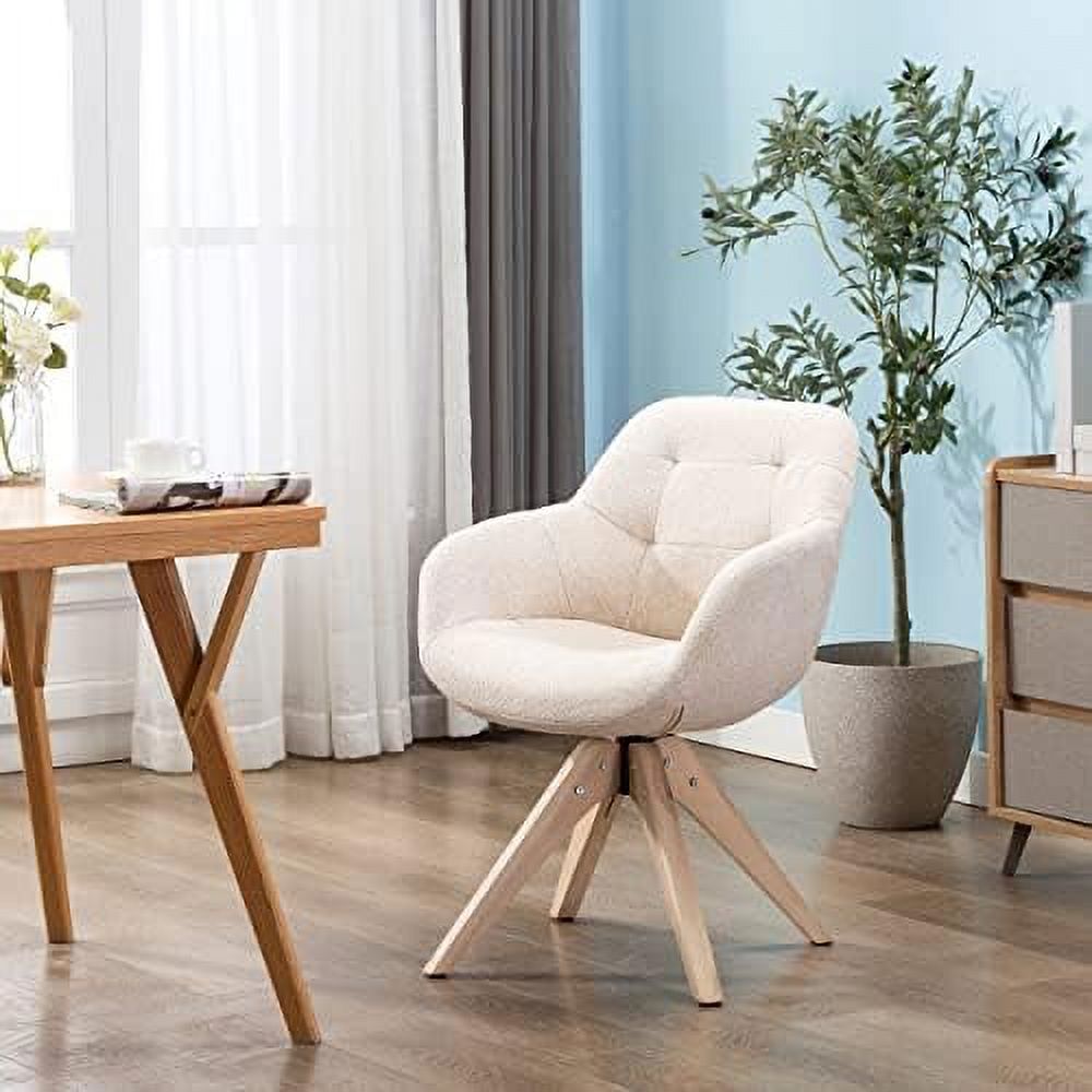 Light Grey Fabric Swivel Armchair with Black Oak Wood Legs K171843