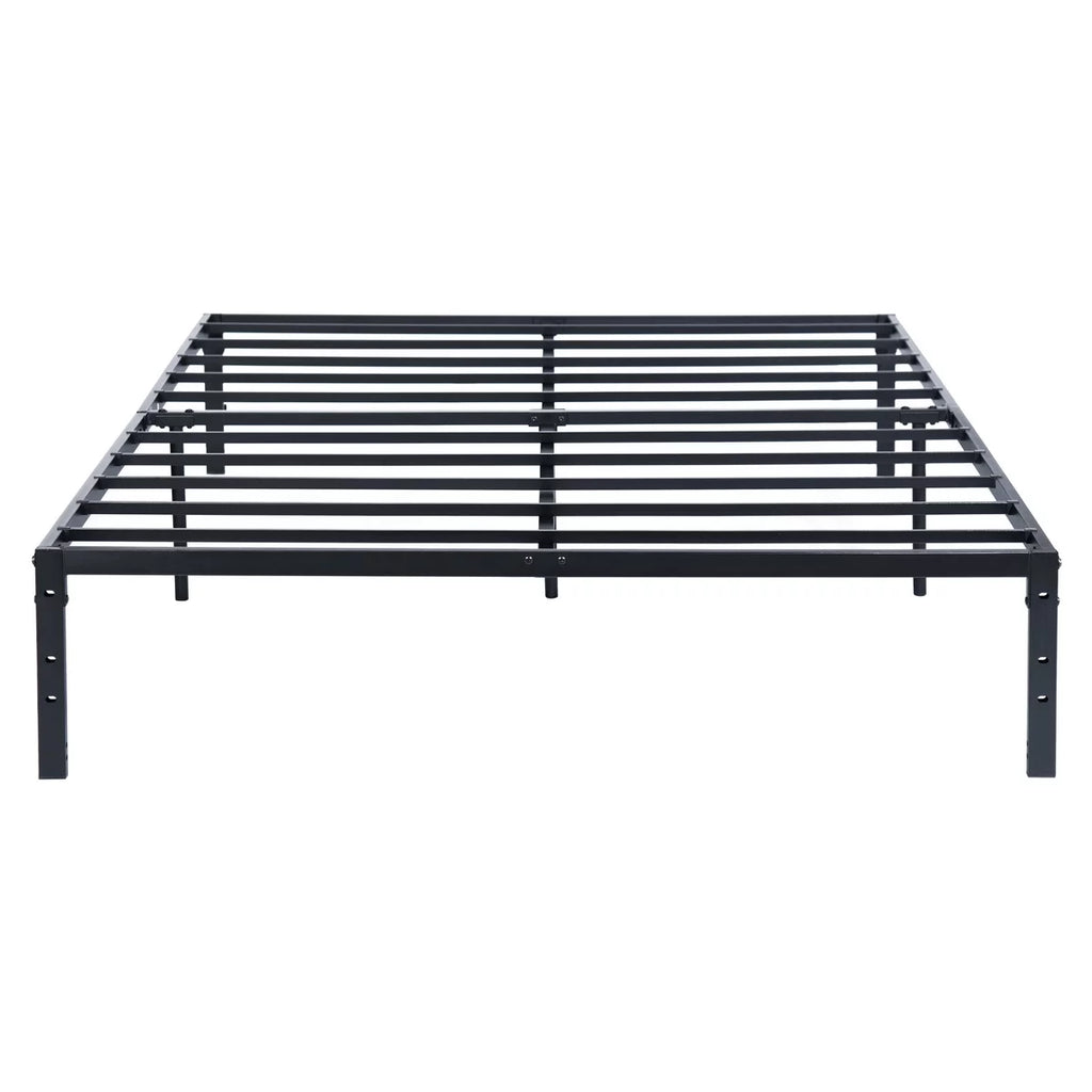 Queen Size Black Metal Slat Bed Frame Y81659