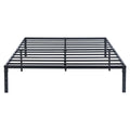 Queen Size Black Metal Slat Bed Frame Y81659