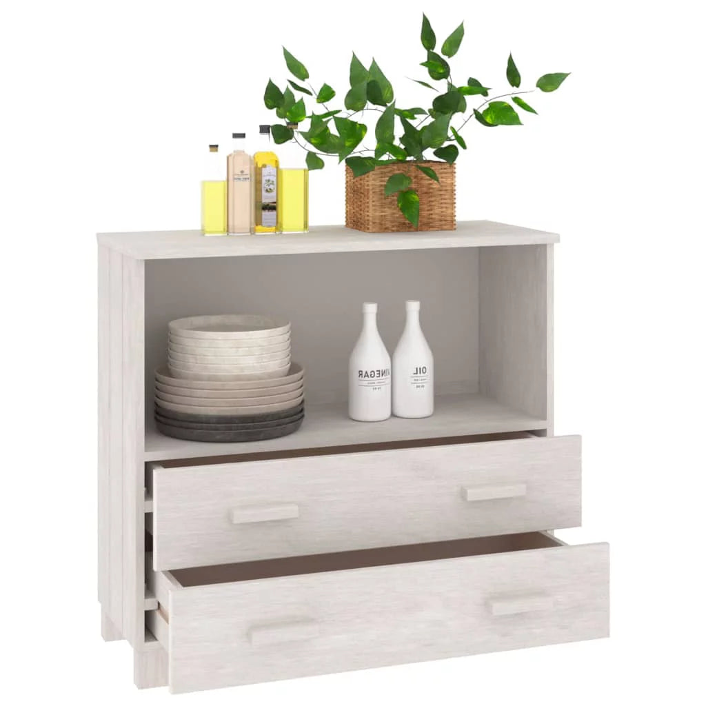 White Solid Wood Pine Sideboard A65393