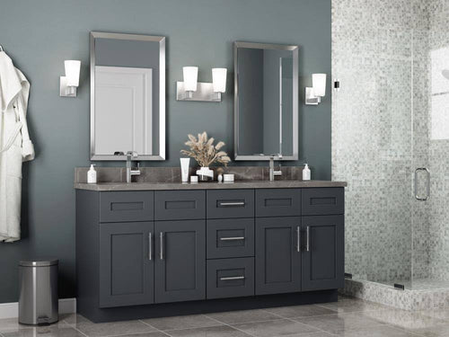 16-in W x 30-in H x 1-in D Deep Onyx Painted Pine Sink Base Cabinet A8251