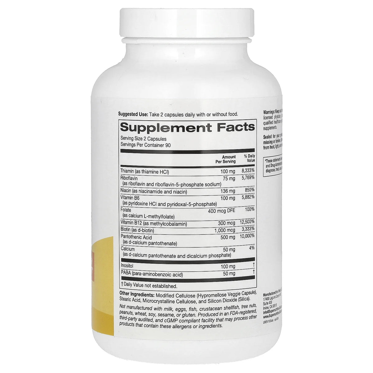 B Complex with L-Methylfolate, 180 Veggie Capsules W663