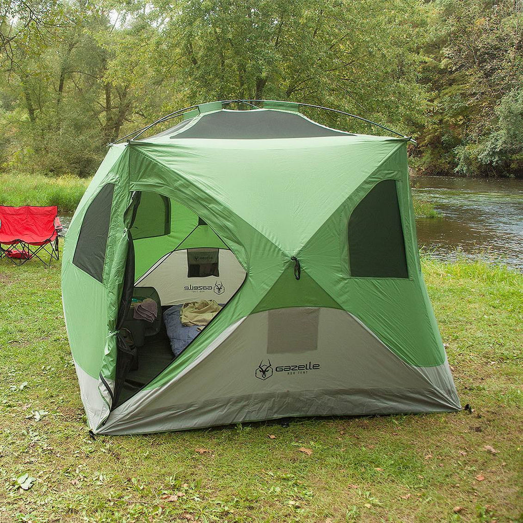 Green Pop Up Hub 4 Person Camping Tent Q4871