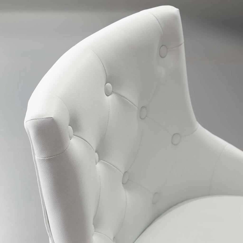 White Faux Vinyl Leather Aluminum Office Chair Z864323