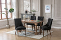 Set of 2 Tufted Linen Fabric Upholstered Dining Chairs T587