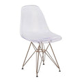 Ghost Side Chair with Gold Metal Base F797869