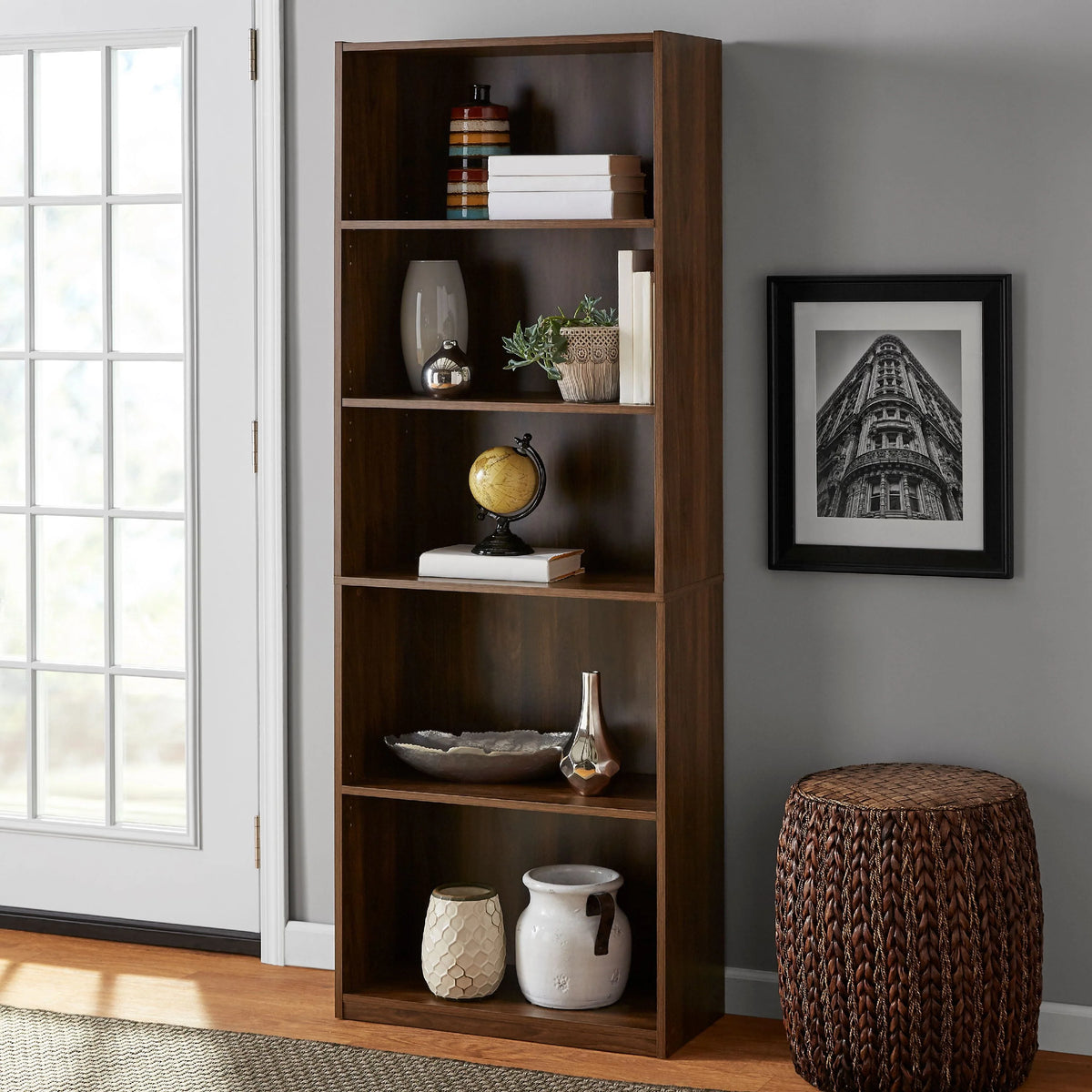 5-Shelf Bookcase with Adjustable Shelves I688954