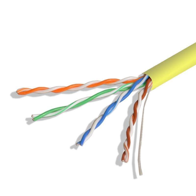 Cat5e Riser UTP Bulk Ethernet Cable 1000ft 350MHz 24AWG Yellow D938606
