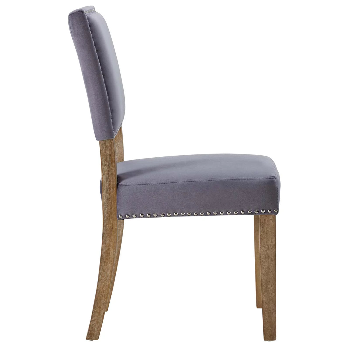 Grey Velvet Wood Dining Chair Set of Two F454756