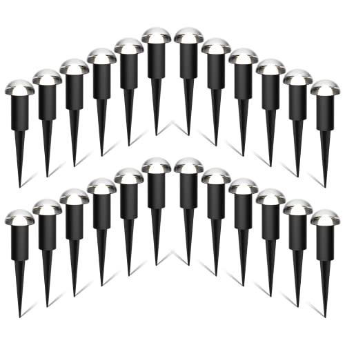 1.5W LED Mushroom Pathway Lights 6PK 3000K Black Metal H69842