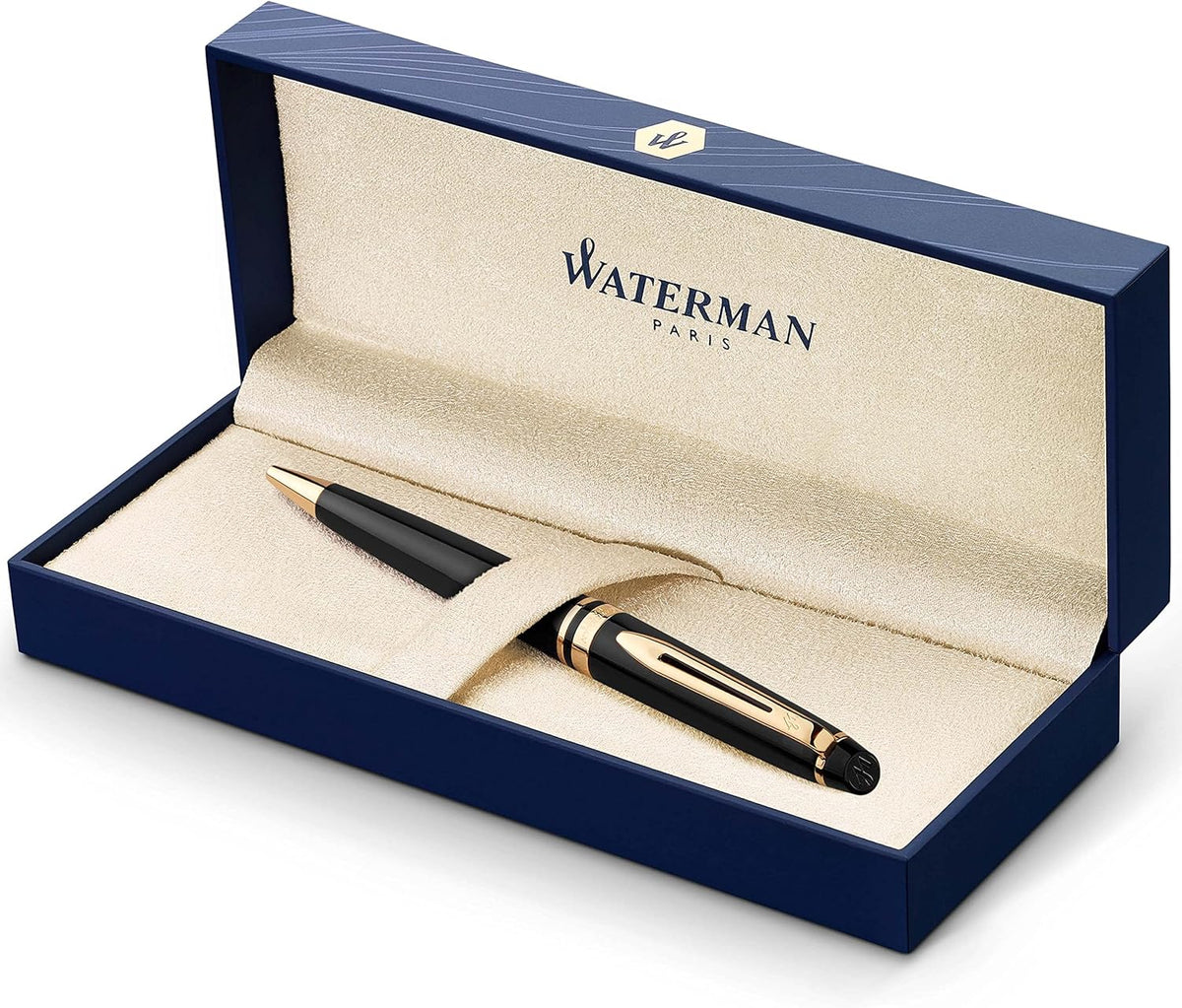 Rollerball Pen, Gloss Black with 23k Gold Trim, Fine Point, Pack of 2 I807604